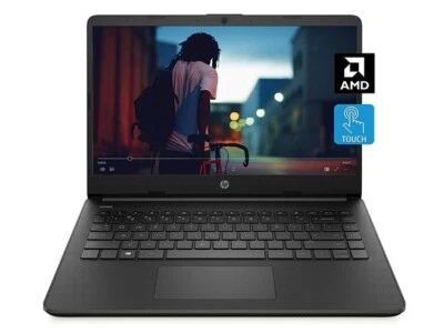 Notebook HP 14, AMD 3020e, 4 GB de RAM, Tela Sensível Ao Toque HD de 14 Polegadas, Preto Jato - Imagem 1 de 4