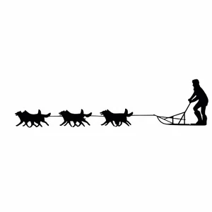 Musher Hundeschlitten Aufkleber in 40cm, 60cm, 100cm für Wohnmobil, Transporter - Bild 1 von 6