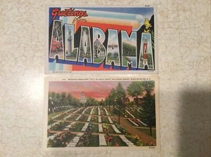 1940’s Linen Postcards City Of Equal Dead NC Moravian Graveyard - Alabama 1945 - Bild 1 von 6