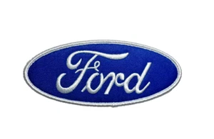 Parche de hierro/coser de 4 pulgadas con logotipo ovalado azul Ford Racing Premium Motorsports - Imagen 1 de 3
