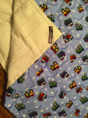 5 1/2 lb WEIGHTED GROUNDING/earthing BLANKET.Cotton/Silver.29"x39" Youth.Trains. Foto 1 de 4