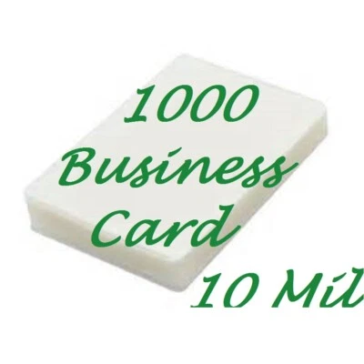 LAMINATING 4 LESS 1000 Business Card 10 Mil Laminating Pouches Laminator 2-1/4 x 3-3/4 X-Clear