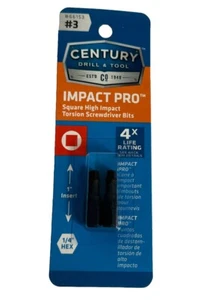 Taladro y herramienta Century #3 Impact Pro brocas de destornillador de torsión cuadradas 66153 - Imagen 1 de 2