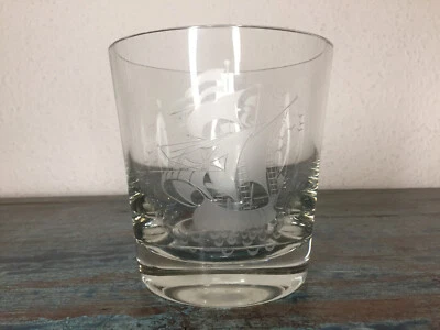 Vintage Deko Glas Santa Maria Segelschiff 14cm Blumentopf Übertopf Pflanzschale - Bild 1 von 4