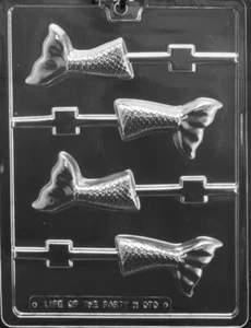 N070 Mermaid Tail Lollipop Chocolate Candy Soap Mold w Molding Instructions - Picture 1 of 1