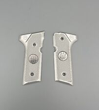 Custom BERETTA Inox 92X Fullsize Vertec Aluminum Grips with 3/4” Medallions RARE