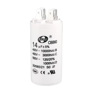 CBB60 Start Run Motore Condensatore Generatore 14uF 450V Pompa Aria Compressore 50/60Hz - Foto 1 di 6