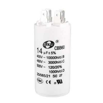 CBB60 Start Run Motor Capacitor Generator 14uF 450V Air Pump Compressor 50/60Hz - Image 1 of 4