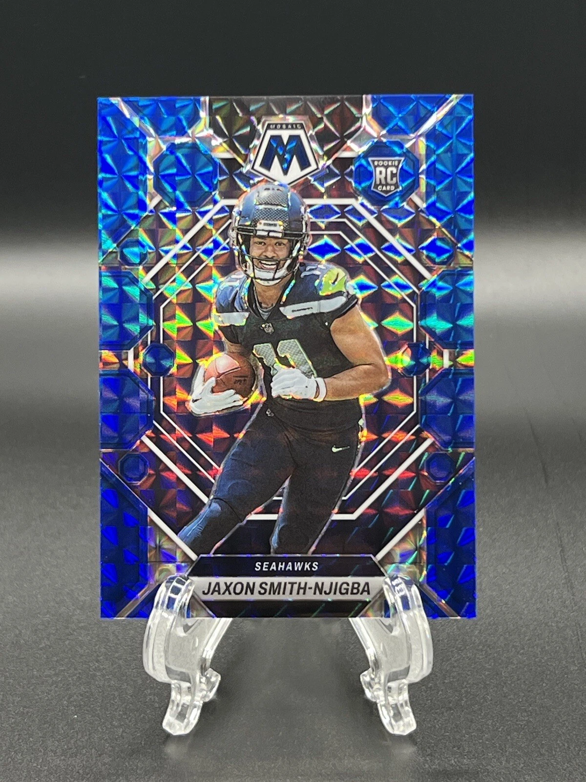 Jaxon Smith-Njigba 2023 Panini Mosaic Rookies Blue Prizm /99 #331 Rookie RC