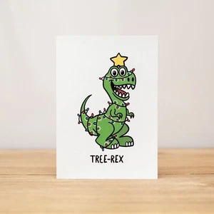 Christmas Card, Funny, Tree-Rex - Bild 1 von 2