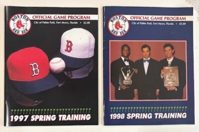 Boston Red Sox 1997 & 1998 Spring Training Official Game Programs Nomar Pedro Mo - Image 1 of 4