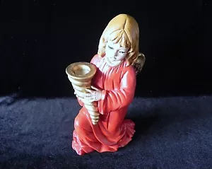 Italian ANGEL & CORNUCOPIA Candlestick Holder Figurine By Vivian C 1993 Italy - Bild 1 von 5