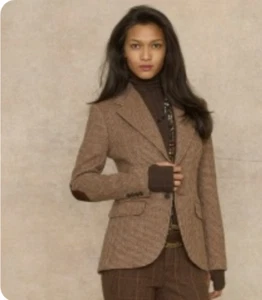 Ralph Lauren Black Label Equestrian Houndstooth Wool Alpaca Blazer Jacket Size 8 - Picture 1 of 17
