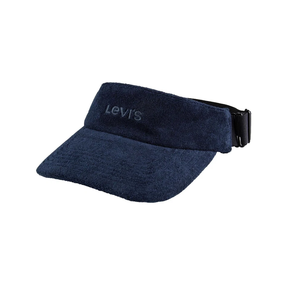 Levi's Men's Blue Adjustable Terry Cloth Embroidered Logo Visor