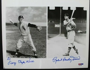 George Kell Chicago & Bobby Doerr Boston Autographed Photo 8x10 Signed PSA - Picture 1 of 4