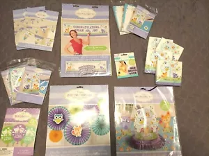 Baby Shower Decoration Large 17 Piece Lot Woodland Owl Fox Girl Boy Amscan - Picture 1 of 10