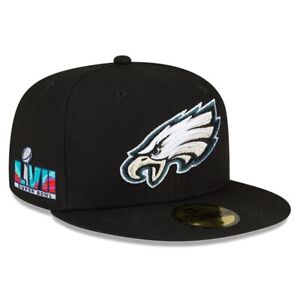 Philadelphia Eagles New Era Black Super Bowl LVII Side Patch 59FIFTY Fitted Hat