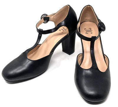 Womens Mary Jane Block Heel shoes Black Sz 8 T-strap Dancing Ballroom by JG NEW - Image 1 of 4