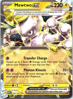 Mewtwo ex 058/182 - SV04: Paradox Rift Holo - Image 1 of 2