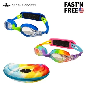 Lil Splash Kids Swimming Goggles with Carrying Case Comfortable Fabric Strap - Picture 1 of 9