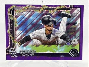 2025 Topps Holiday Zequiel Tovar Purple Glitter #57/99 Rockies #H145 - Bild 1 von 10