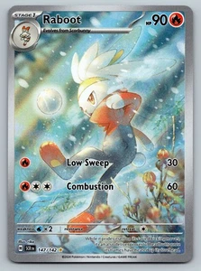 Raboot Stellar Crown Illustration Rare Full Art Holo Pokemon 147/142 - Picture 1 of 2
