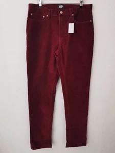 BNWT Land's End Dark Red Slim Fit Corduroy Jeans Size Waist 34" x 33" * NEW - Picture 1 of 12