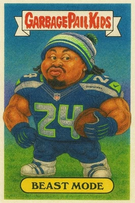 MARSHAWN LYNCH BEAST MODE GARBAGE PAIL KIDS ## BUY 5 GET 1 FREE ## or 30% OFF 12 - Image 1 of 2