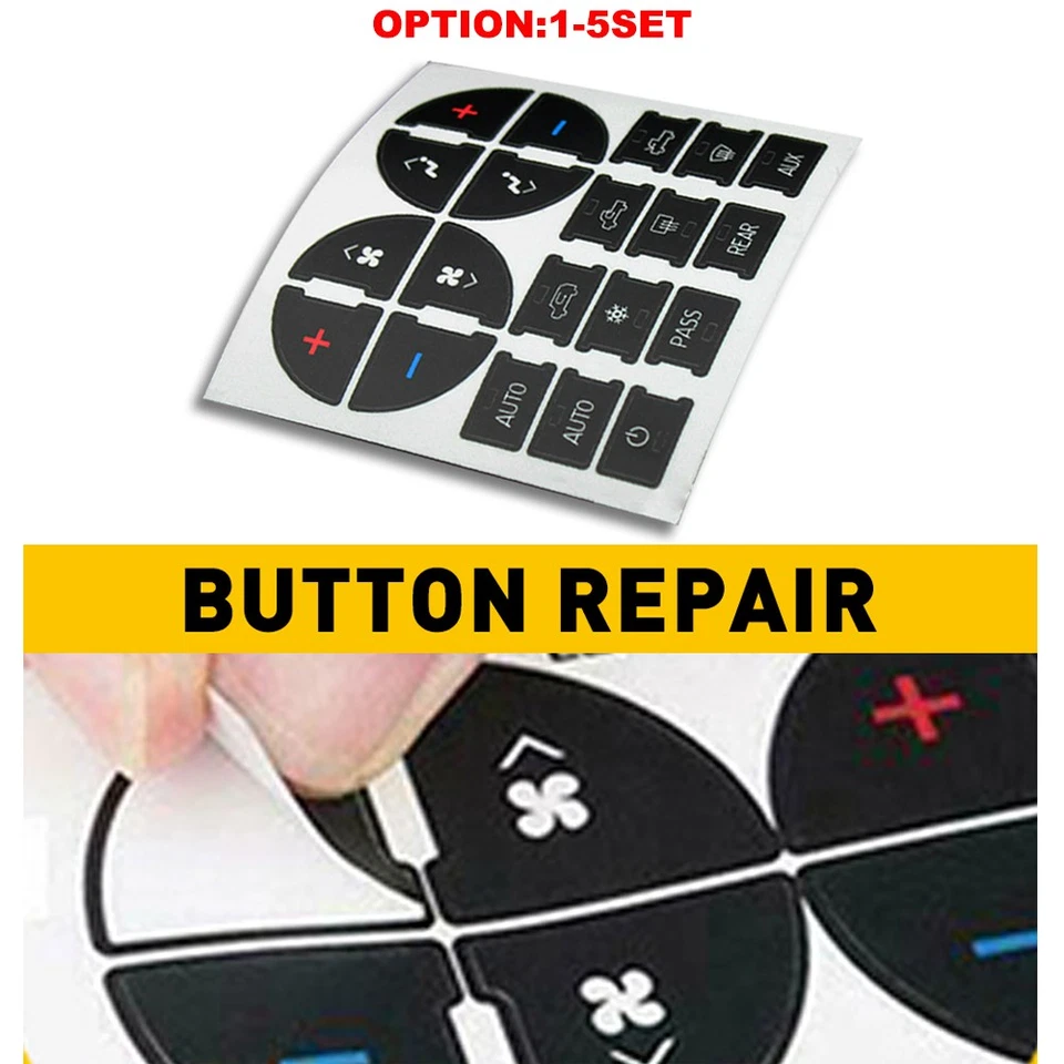 Steering Wheel Control Button Repair Decals Stickers For 2008-2012 Buick Enclave - Image 1 of 4