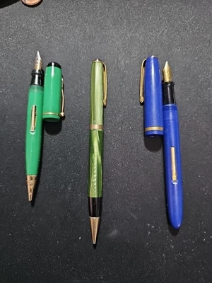 Vintage Fountain Pen/ Mechanical Pencils. Welsh And Supreme Fountain Foto 1 de 4