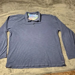 Tommy Bahama Camicia Uomo 2XL Blu Manica Lunga Pima Cotone Pullover Casual XXL - Foto 1 di 16