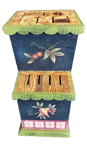 Tracy Porter Stonehouse Farm Holz Messerblock Halter handbemalt Volkskunst - Bild 1 von 6