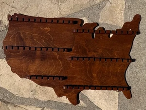 Espositore rack vintage Stati Uniti a forma di cucchiaio legno collezione Apprx 23x15 - Foto 1 di 7