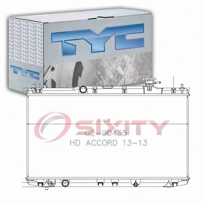 Радиатор TYC для Acura TLX 2,4 л L4 охлаждающий антифриз fg 2015-2020 годов выпуска - Изображение 1 из 4