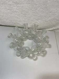 Vintage 18 Bottle Cluster Ring Plant Propagation Station Flower Frog Bud Vase - Picture 1 of 5