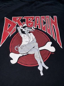 T-shirt maglietta Dr. Bacon Band uomo media nera Asheville pin-up ragazza maglietta grafica - Foto 1 di 8