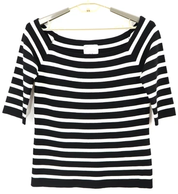 Женский свитер RACHEL ROY из вискозы нейлона рукав 3/4 в полоску черный белый размер XXL - Изображение 1 из 4