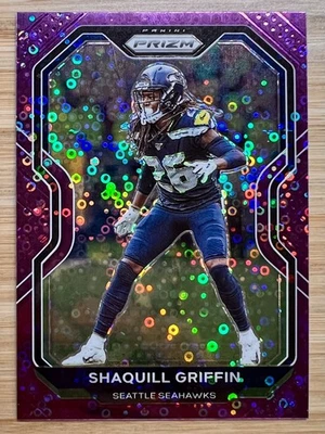 2020 Panini Prizm - Shaquill Griffin  No Huddle Purple Disco 11/35 SP Seahawks - Image 1 of 4