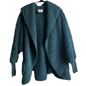 Nordic Beach Strickjacke Pullover Damen O/S Teddy Mantel Kapuze Sherpa Decke Wickel - Bild 1 von 3