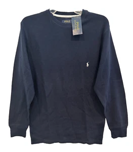 Camisa Polo Ralph Lauren Para Hombres Azul Marino Térmica Waffle Algodón L/S Nueva con Etiquetas $45 Talla S - Imagen 1 de 3