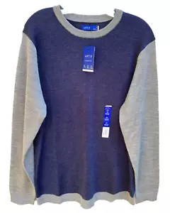 NWT Apt. 9 Pullover Sweater Men's Medium Blue Gray Acrylic Merino Wool MSRP $50 - Picture 1 of 8