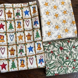 SSI - KP Kids Fabric Kari Pearson Christmas Almost 2 Yards Total -Stars-Vintage - Picture 1 of 8
