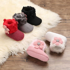 0-18M Snow Booties Baby Girl Newborn Fur Lined Boots Crib Pram Shoes Warm Winter