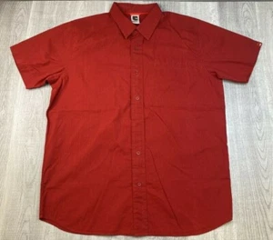 The North Face Herren Hemd mit Knopfleiste Rot Kurzarm Tasche 100% Baumwolle XL - Bild 1 von 8
