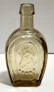 Vintage Wheaton NJ HORSE SHOE Bitters Amber Yellow Glass Bottle 3" - Picture 1 of 5
