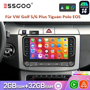 DAB+ Android14 32G CarPlay Autoradio GPS WIFI BT FM Für VW GOLF 5 6 Touran Caddy - Bild 1 von 17