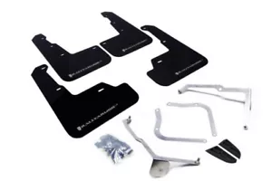 Rally Armor UR Mud Flaps Black w/ Silver for 2015-2021 WRX & STi MF32-UR-BLK/SIL - Picture 1 of 3