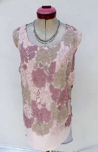 POSTIE Pink Lace Floral TOP Size 14 NWT NEW Isla Crochet Party Cocktail Boho - Bild 1 von 6