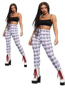 Ladies Alien Leggins Festival Futuristic Rave Fancy Dress Costume Accessory - Picture 1 of 5