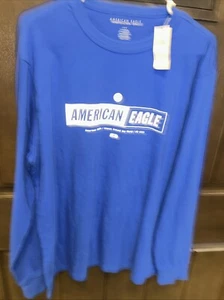 American Eagle Mens Known Around The World Graphic T-Shirt, Blue, Large - Picture 1 of 6